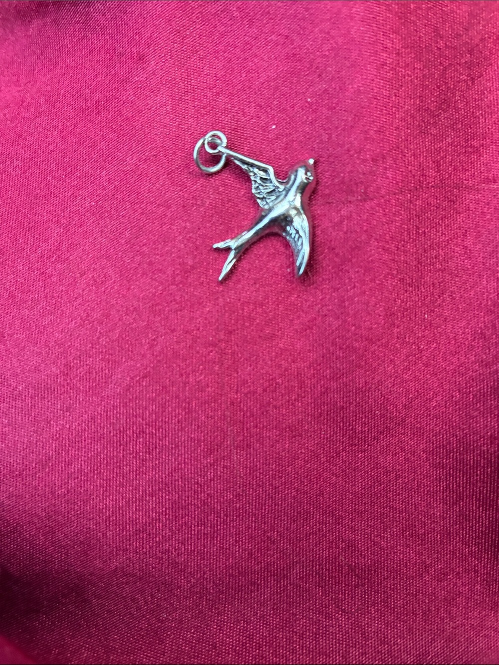 Sterling Silver Swallow Bird Charm Pendant in Silver earring. Charm